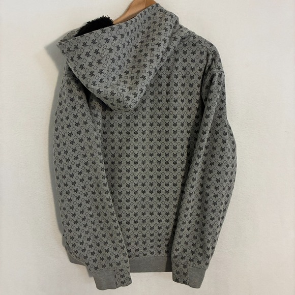 Zoo York Fleece Lined Hoodie Jacket Men XXL Heavyweight Full Zip Logo AOP Street - Picture 7 of 12